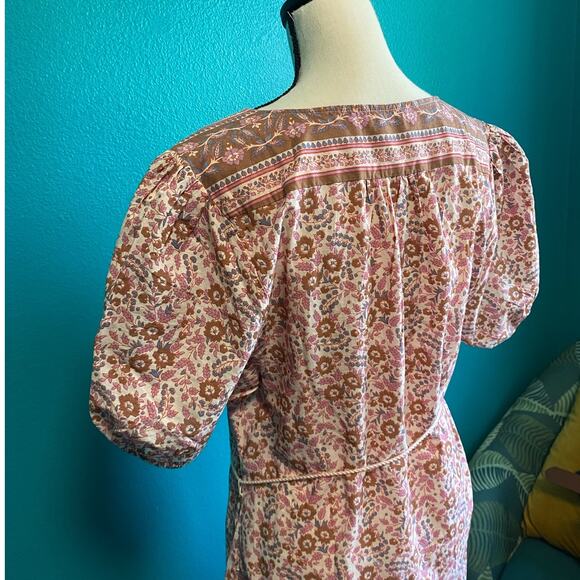 Faherty Orinda Floral Print Organic Cotton Maxi Dress Women's XL - Picture 8 of 10